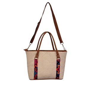 Bolso Modelo "Sandy"  Portrait Tote Bag Faux Leather 11x13x4.75"‎ EUC  Mexico